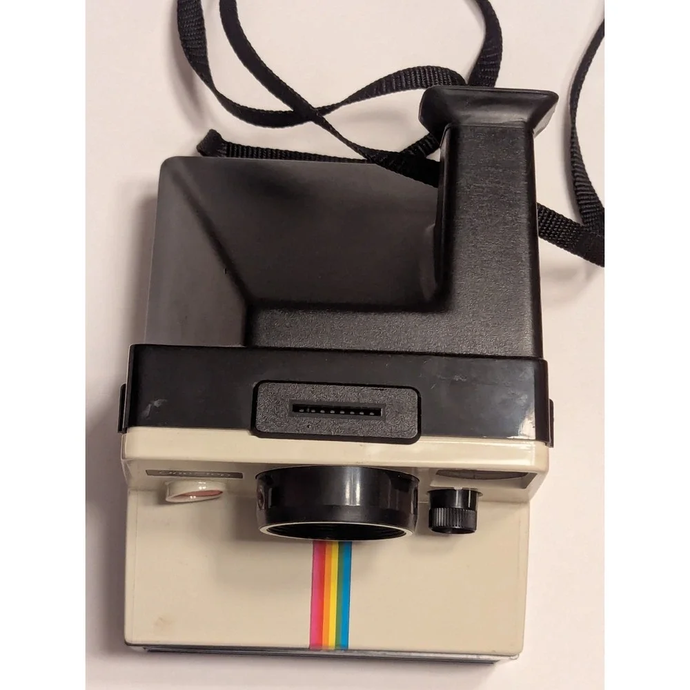 Vtg Polaroid SX70 One Step Land Camera Rainbow Stripe Retro Colorful Untested‎